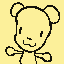 A poorly–drawn teddy bear sketch on a yellow background.