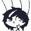 An anthropomorphic rabbit with black hair smiles and gives the peace sign.