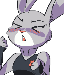 Judy Hopps from Zootopia clenching her fists and howling.